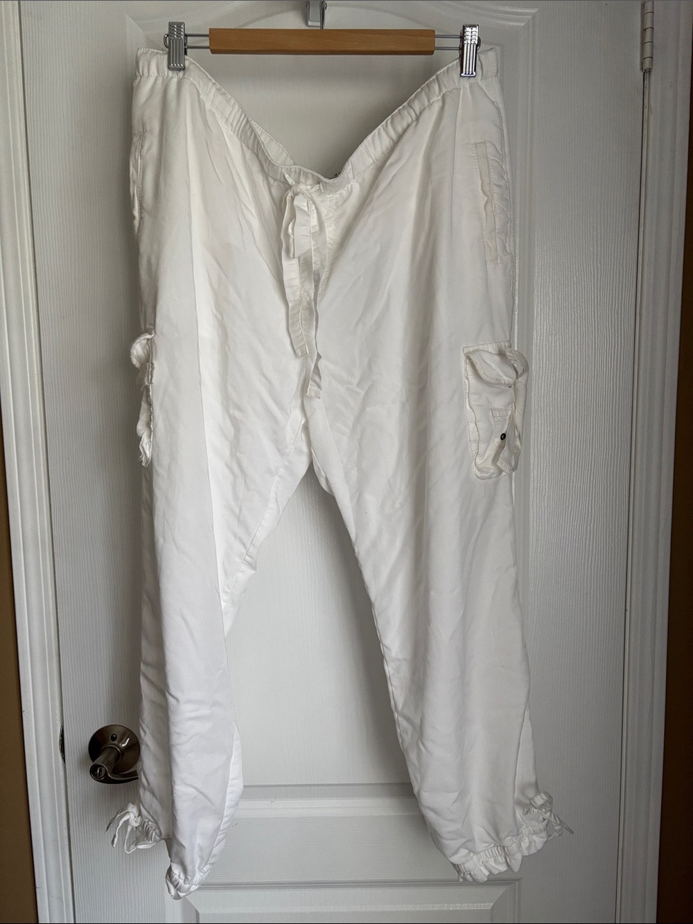 White women’s Drawstring Cargo Pants
